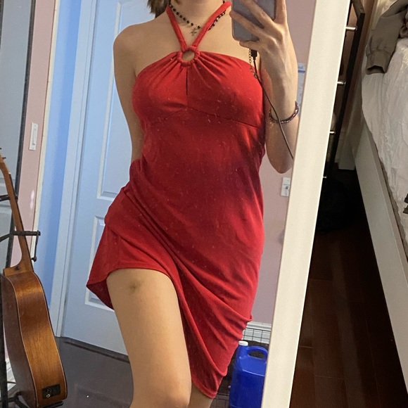 y2k vintage hot pink halter dress! - Picture 2 of 5